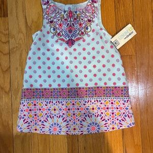 Charming Kids Dress with Pink and Purple Patterns